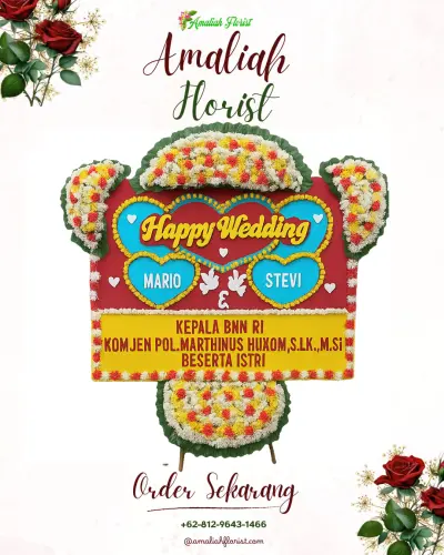 Karangan Papan Bunga Pernikahan di Wiyurejo